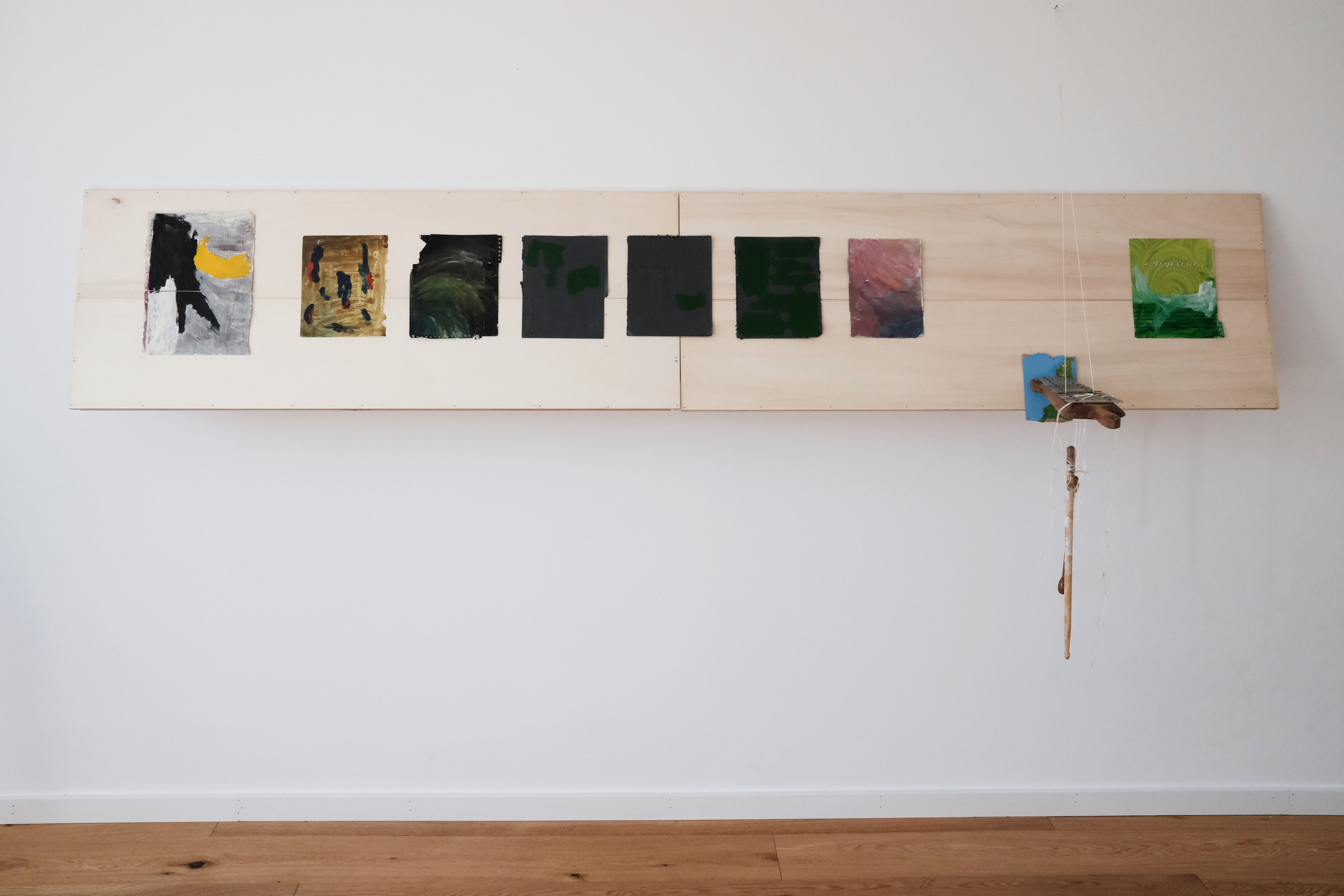 Taabo, wood, cord, lacquer on paper, xylophone, Manuel Schneider, 2024